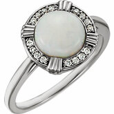 Opal & Diamond Halo-Style Ring or Mounting