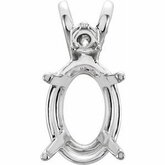 Oval 4-Prong Accented Pendant Mounting