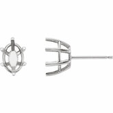 Oval 6-Prong Wire Basket Earrings