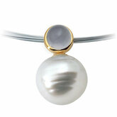Oval Chalcedony Semi-mount Pendant for Pearl