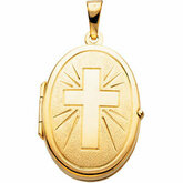 Oval Locket with Cross