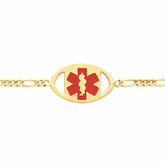 Oval Medical I.D. Bracelet with Figaro Chain