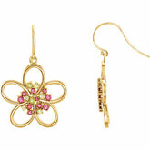 Peridot & Pink Tourmaline Flower Earrings or Mounting