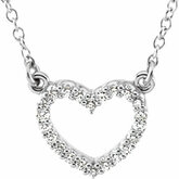Platinum Diamond Heart Necklace