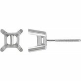 Princess/Square Earring Mounting with Threaded Post