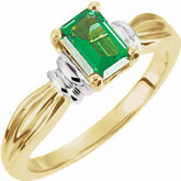 Ring Mounting for Emerald Shape Gemstone Solitaire