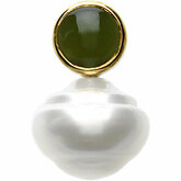Round Nephrite Jade Semi-mount Pendant for Pearl