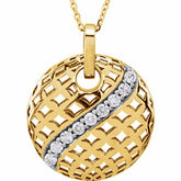 Round Pierced-Styled Pendant or Necklace