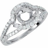 Semi-mount Engagement Ring with Split Shank