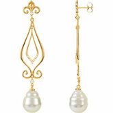 South Sea Cultured Pearl & Diamond Earrings or Mounting