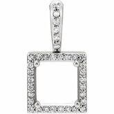 Square 4-Prong Halo-Style Pendant