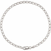 Sterling Silver Curb Anklet 3mm