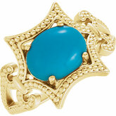 Turquoise Granulated Design Ring or Mounting