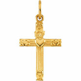 Youth Cross Pendant with Heart Design