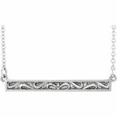 86703 / NECKLACE / Sterling Silver / Polished / Scroll Bar Necklace