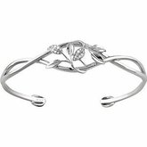 Infinity-Inspired Cuff Bracelet with Leaf Design