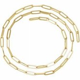 Ch1095 / 18K Yellow Gold-Plated Sterling Silver / Per Inch / Polished / 3.85Mm Flat Wire Long Link Chain
