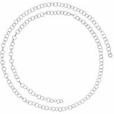 Ch1102 / 14K White / Per Inch / Polished / 3.5mm Round Cable Chain