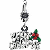 Merry Christmas Charm with Enamel