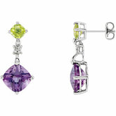 Multicolor Gemstone & Diamond Earrings