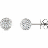 1 1/6 CTW Diamond Pave Ball Earrings