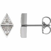Two-Stone Bezel Set Earrings