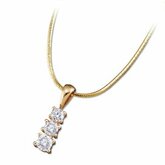 3/4 CTW 3 Stone Diamond Pendant Slide Necklace