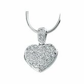 Cubic Zirconia Heart Locket Necklace