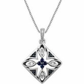 Decorative Sapphire & Diamond Necklace