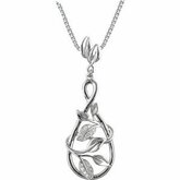 Infinity-Inspired Diamond Leaf Drop Necklace