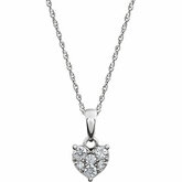 Diamond Cluster Heart Necklace