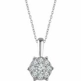 652658 / Set / 14K White / Polished / 1 / 3 Ctw Diamond 16-18 Inch Necklace