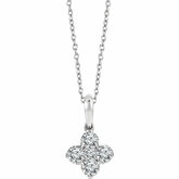 652663 / Set / 14K White / Polished / 1 / 2 Ctw Diamond 16-18 Inch Necklace