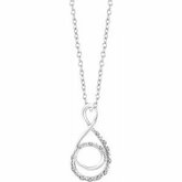 652668 / Set / Sterling Silver / Polished / .05 Ctw Diamond Freeform 16-18 Inch Necklace