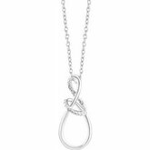 652670 / Set / Sterling Silver / Polished / .015 Ctw Diamond Freeform 16-18 Inch Necklace