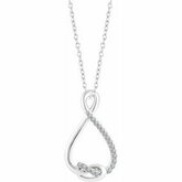 652671 / Set / Sterling Silver / Polished / 1 / 10 Ctw Diamond Freeform 16-18 Inch Necklace