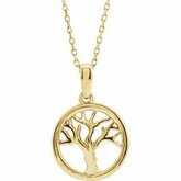 653625 / NECKLACE / 14K Yellow / 16-18 In / Polished / Tree of Life Necklace