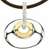 Two-Tone Diamond Oval Necklace
