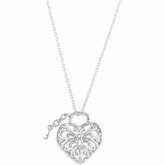 1/10 CTW Diamond Heart Lock 18" Necklace