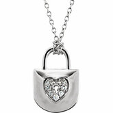 1/10 CTW Diamond Heart Lock 18" Necklace
