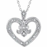 .06 CTW Diamond Heart Design 18" Necklace