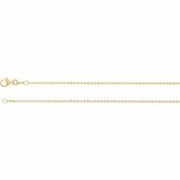 1.4mm Sterling Silver Gold Plated Diamond Cut Cable Chain