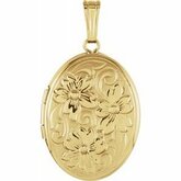 Oval Locket with Floral Pattern