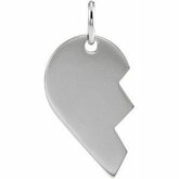 Engravable Broken Heart Necklace or Pendant