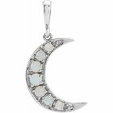 Cabochon Crescent Moon Necklace or Pendant