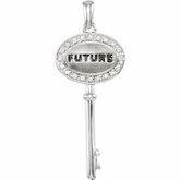 1/10 CTW Diamond "Future" Key Pendant