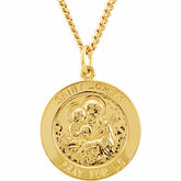 24kt Gold Plated St. Joseph Medal Necklace