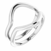 None / 14K White / Polished / Curved Metal Ring Guard