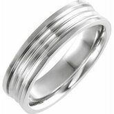51944 / Sterling Silver / 7 / Polished / Comfort-Fit Grooved Band