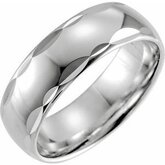 52024 / Sterling Silver / 4 / 7 Mm / Polished / Scalloped Edge Comfort-Fit Band
